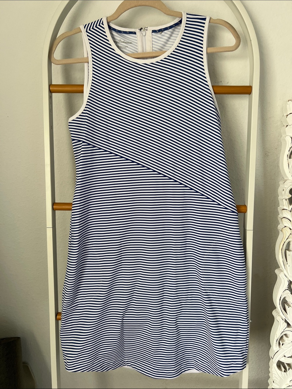 Tommy Bahama Blue and White Striped Sleeveless Dress